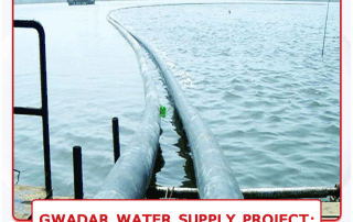 Construction workers installing pipelines for the approved Gwadar water supply project.